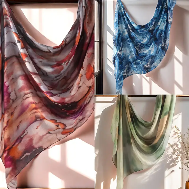 Print Long silk Hijabs