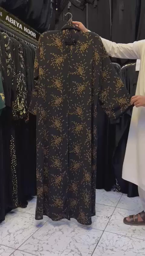 Elegant Black & Gold Abaya